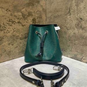 Louis Vuitton Neonoe BB Bucket Bag Dark Green Leather | AlmaBagz