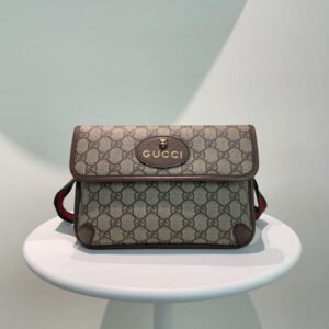 Gucci GG Supreme Beige and Ebony Canvas Bum Bag | AlmaBagz