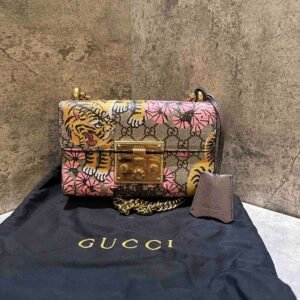 Gucci Padlock Shoulder Bag Beige Multicolor Leather | AlmaBagz