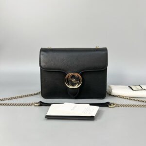 Gucci GG Marmont Black Leather Mini Crossbody Bag XJ10765 | AlmaBagz