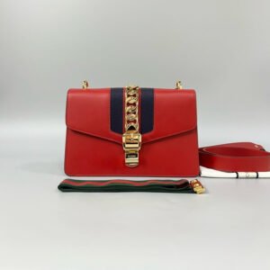 Gucci Preloved Sylvie Red Shoulder Bag XJ10902 | AlmaBagz