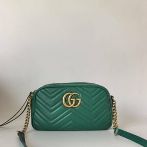 Gucci Marmont Small Green Leather Camera Bag - Preloved | AlmaBagz