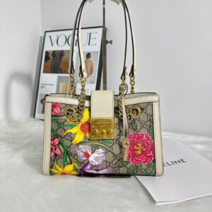 Gucci GG Padlock Bag, Floral, Canvas, Small Handbag | AlmaBagz