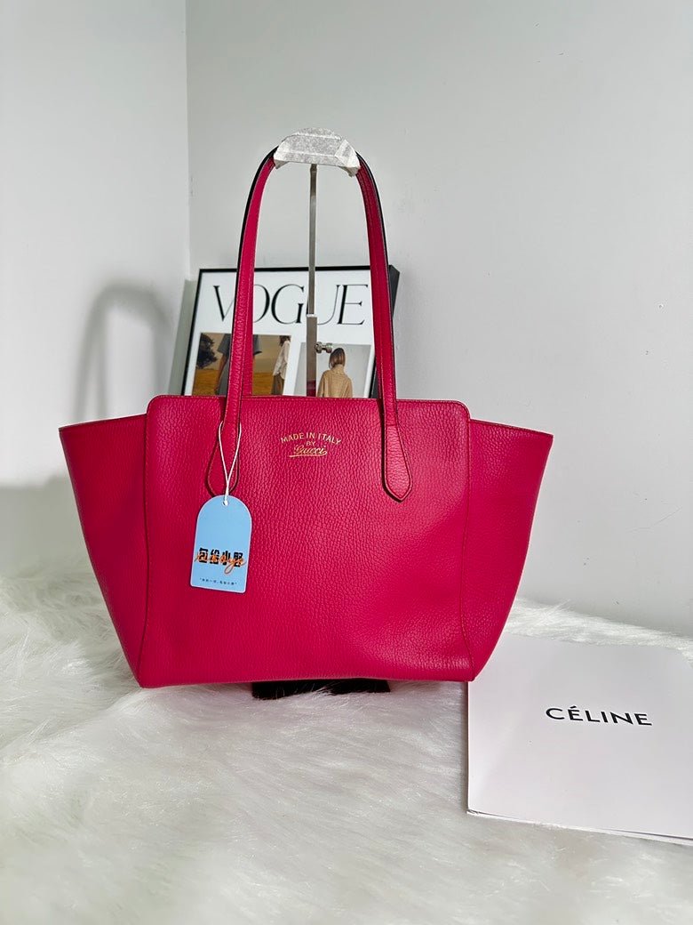 Gucci GG Marmont Fuchsia Leather Tote Bag | AlmaBagz