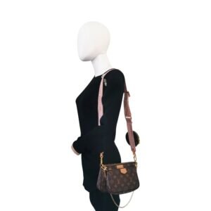 Louis Vuitton Multi-Pochette Accessoires Monogram Canvas Pink Strap | AlmaBagz