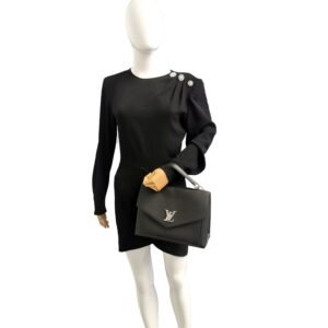 Louis Vuitton Mylockme Top Handle Black Taurillon | AlmaBagz