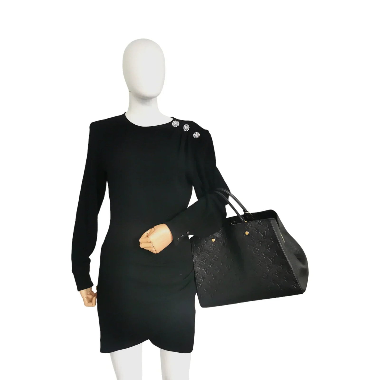 Louis Vuitton Montaigne GM Black Monogram empty | AlmaBagz