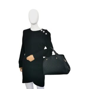 Louis Vuitton Montaigne MM Black Monogram Empreinte | AlmaBagz