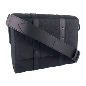 LOUIS VUITTON Monogram Taurillon Clemence Trunk Messenger PM Shoulder Bag | AlmaBagz