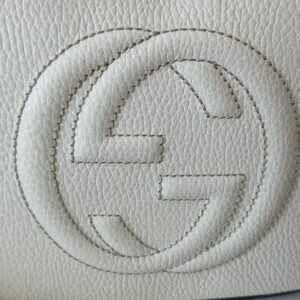 Gucci Soho Small Leather Disco Bag White | AlmaBagz