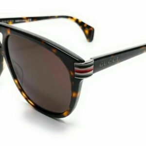 Gucci Web Logo Aviators in Havana Brown | AlmaBagz