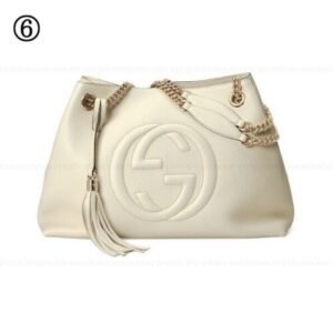 Gucci Soho Ivoire Ivory Gold Double Chain White Hobo Leather Shoulder Bag 1 NEW | AlmaBagz
