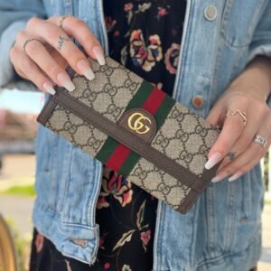Gucci Ophidia GG Canvas Trifold Wallet | AlmaBagz