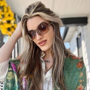 Gucci Rimless Gold Metal Link Sunglasses | AlmaBagz