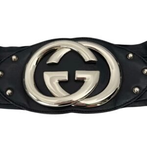 Gucci Wide Leather GG Logo Belt - Size Large | AlmaBagz