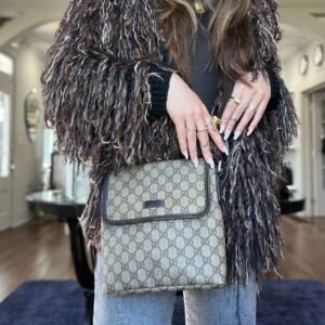 Gucci GG Canvas Brown Web Crossbody | AlmaBagz