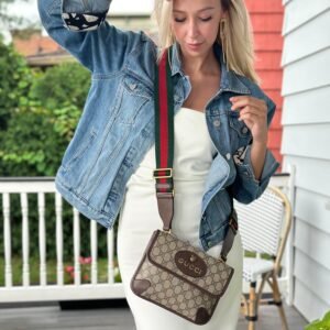 Gucci GG Supreme Monogram Web Small Neo Messenger | AlmaBagz