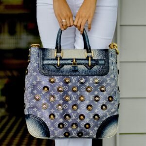 Louis Vuitton Denim Stripes Corsaire Polka Dot Tote | AlmaBagz