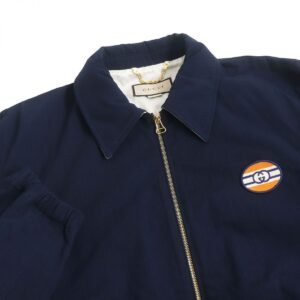 GUCCI Blouson Main: 70% cotton, Main: 30% nylon, Lining: 100% rayon, Part: 100% polyester Navy mens 50 Used | AlmaBagz