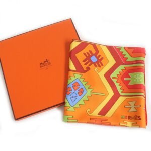 HERMES scarf silk Orange Carre90 | AlmaBagz