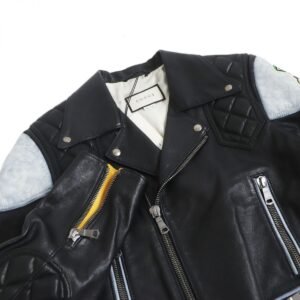 GUCCI leather jacket Outer: Cowhide, Part: Sheepskin, Filling: 100% Polyurethane, Part: 100% Polyester, Lining: 100% Rayon black mens 48 Used | AlmaBagz