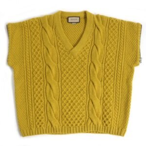 GUCCI knit Main: 100% wool, Part: 98% wool, Part: 1% polyurethane, Part: 1% nylon, Part: 100% polyester mustard mens XL Used | AlmaBagz