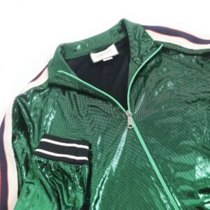 GUCCI Blouson Outer: 65% acetate, Outer: 35% nylon, Part: 84% polyester, Part: 14% nylon, Part: 2% polyurethane Green type mens M Used | AlmaBagz