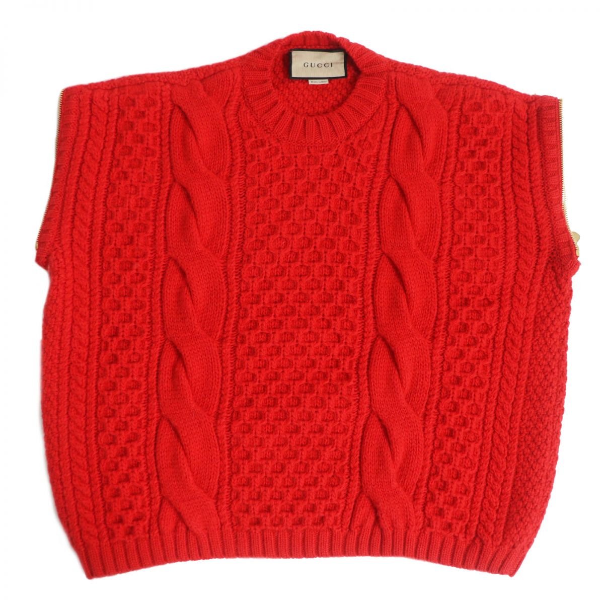 GUCCI knit Main: 100% wool, Part: 98% wool, Part: 1% polyurethane, Part: 1% nylon, Part: 100% polyester Red mens XS Used | AlmaBagz