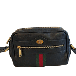 Gucci Ophidia Mini Shoulder Bag, Black Leather | AlmaBagz