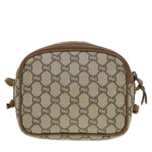 GUCCI GG Plus Canvas Shoulder Bag PVC Leather Beige  th3681 | AlmaBagz