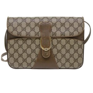 GUCCI GG Canvas Shoulder Bag PVC Leather Beige 90402025  th3857 | AlmaBagz