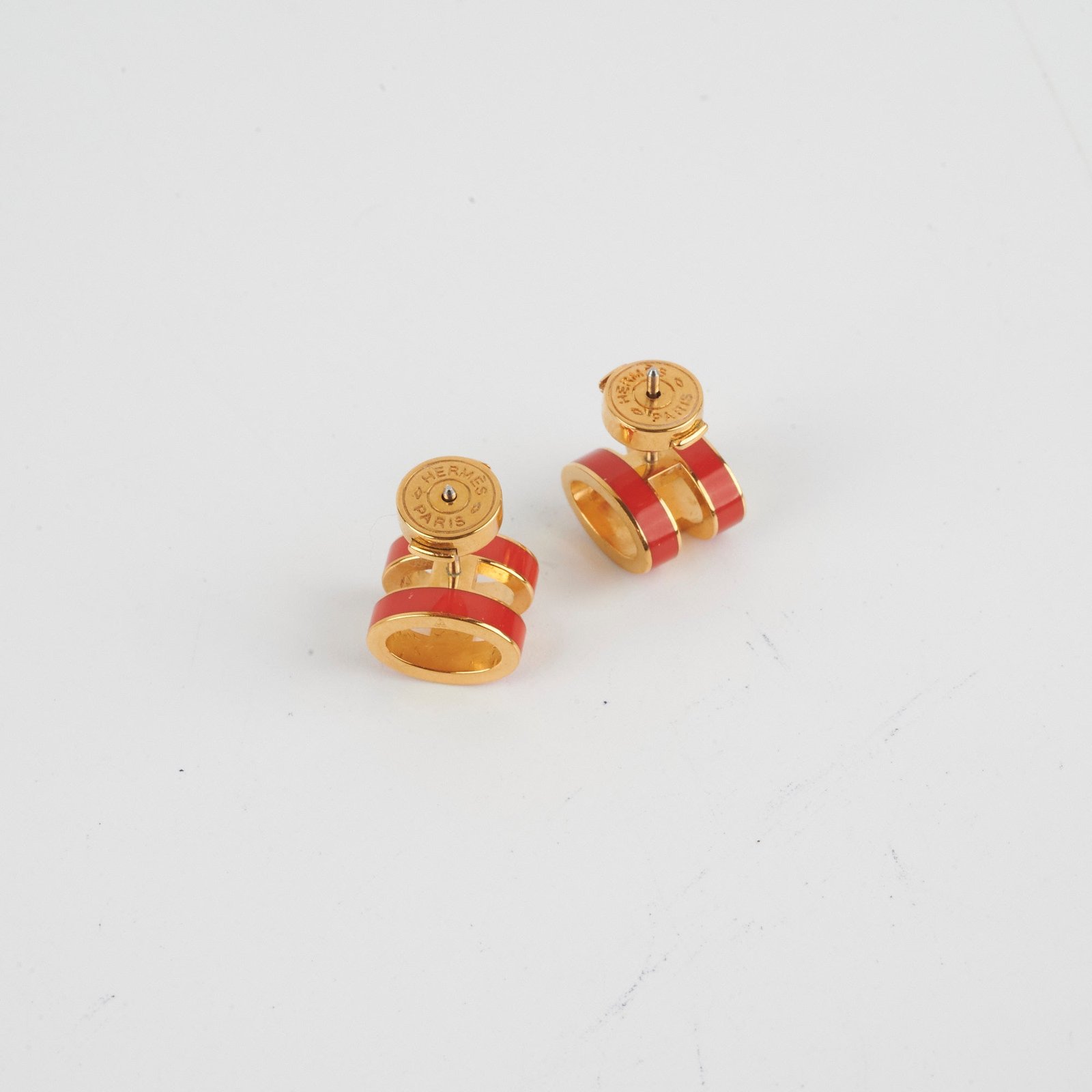 Hermes H Pop Earrings Orange | AlmaBagz - Image 5