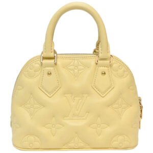 LOUIS VUITTON Banane' bubblegram Alma BB bag with detachable strap & gold metallic hardware | AlmaBagz