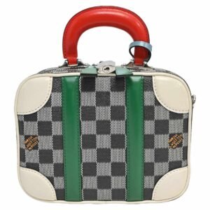 LOUIS VUITTON Graphite Damier Ebene canvas and leather Vasilette BB mini luggage crossbody bag | AlmaBagz