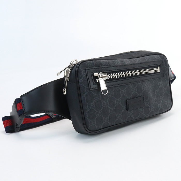GUCCI 474293 K9RRN 1095 Belt bag Soft GG Supreme Waist bag PVC black mens | AlmaBagz - Image 9