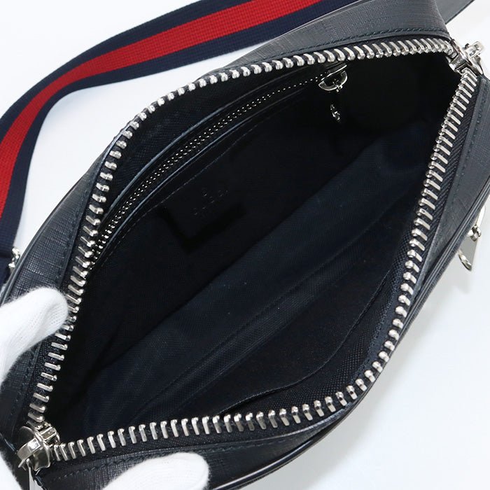 GUCCI 474293 K9RRN 1095 Belt bag Soft GG Supreme Waist bag PVC black mens | AlmaBagz - Image 3