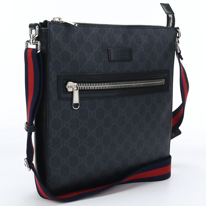 GUCCI 474137 K5RLN 1095 Shoulder Bag GG Supreme Diagonal PVC Black mens | AlmaBagz - Image 10