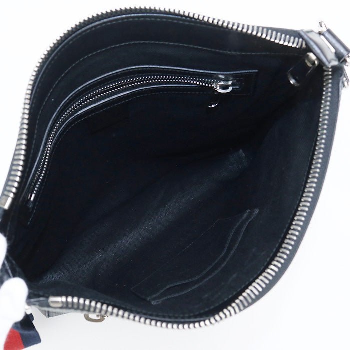 GUCCI 474137 K5RLN 1095 Shoulder Bag GG Supreme Diagonal PVC Black mens | AlmaBagz - Image 3