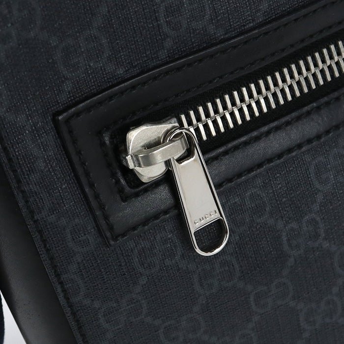 GUCCI 474137 K5RLN 1095 Shoulder Bag GG Supreme Diagonal PVC Black mens | AlmaBagz - Image 6