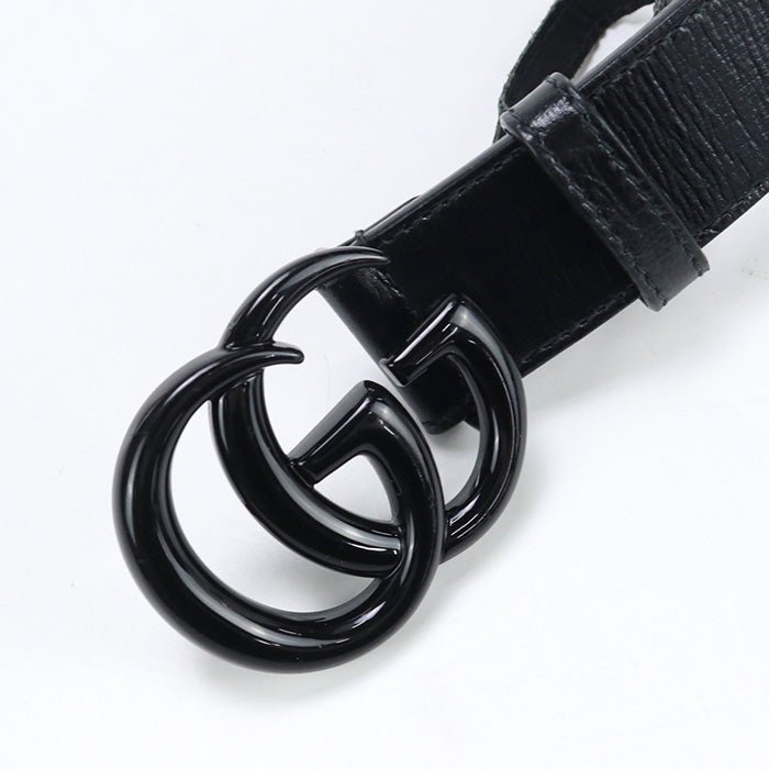 GUCCI 414516 18YXV 1000 Slim belt GG Marmont belt leather Black unisex | AlmaBagz