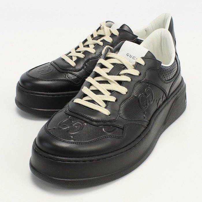 GUCCI 669582 Men's sneakers GG emboss Shose leather black mens | AlmaBagz - Image 9