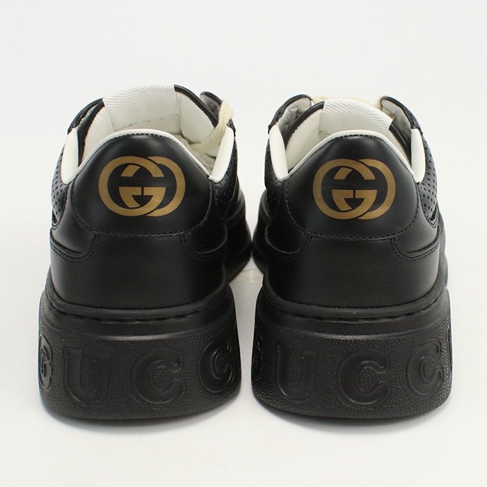 GUCCI 669582 Men's sneakers GG emboss Shose leather black mens | AlmaBagz - Image 4