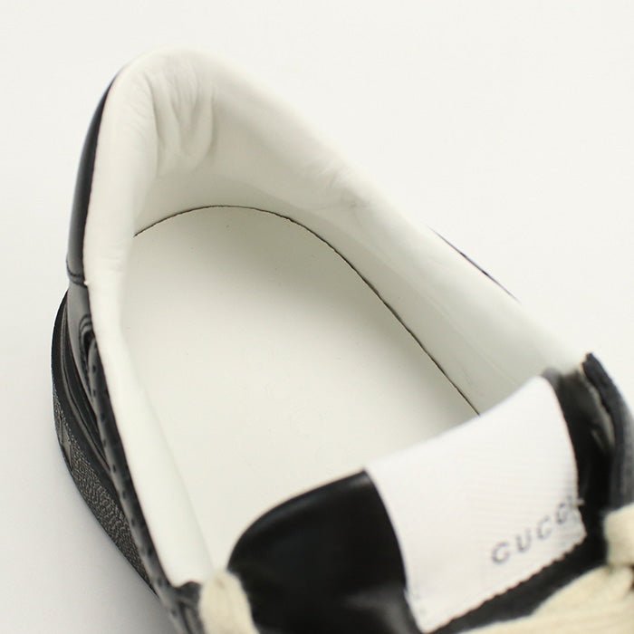 GUCCI 669582 Men's sneakers GG emboss Shose leather black mens | AlmaBagz - Image 7
