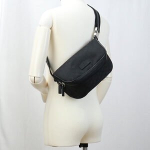 GUCCI 449182 Belt bag GG nylon Waist bag Nylon black mens | AlmaBagz