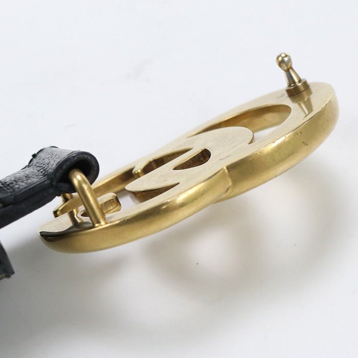 GUCCI 406831 DJ20T 1000 belt Double G Wide belt leather/metal black mens | AlmaBagz - Image 7