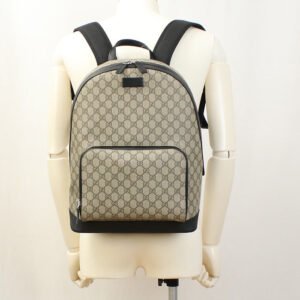 GUCCI 406370 Backpack GG Supreme canvas Backpack PVC beige unisex | AlmaBagz