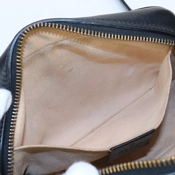 GUCCI 448065 DTD1T 1000 Quilted mini bag GG Marmont Diagonal shoulder leather Black Women | AlmaBagz - Image 4