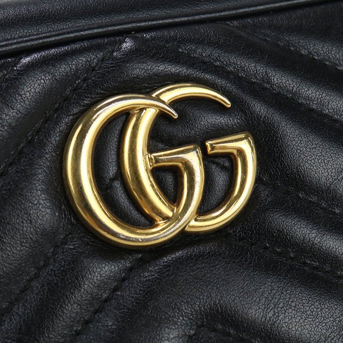 GUCCI 448065 DTD1T 1000 Quilted mini bag GG Marmont Diagonal shoulder leather Black Women | AlmaBagz - Image 6