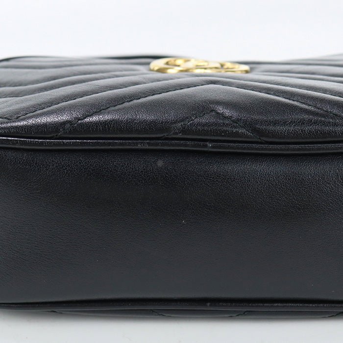 GUCCI 448065 DTD1T 1000 Quilted mini bag GG Marmont Diagonal shoulder leather Black Women | AlmaBagz - Image 7