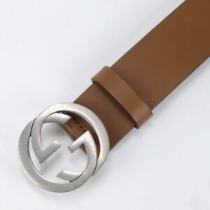 GUCCI 546389 BGH0N belt Interlocking G belt/Wide belt leather Brown mens | AlmaBagz